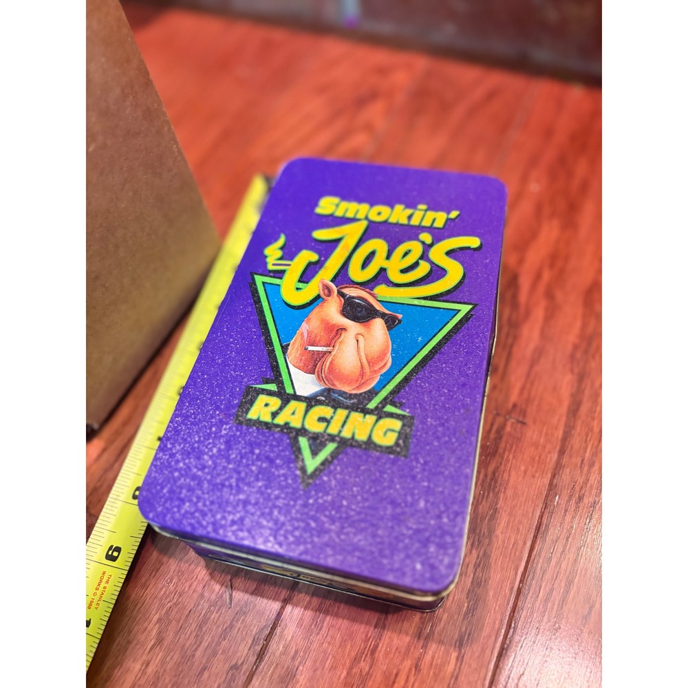 Vintage Smokin Joes Racing Camel Purple Camo Joe Camel Cigarette Tin 6 Inch